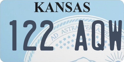 KS license plate 122AQW