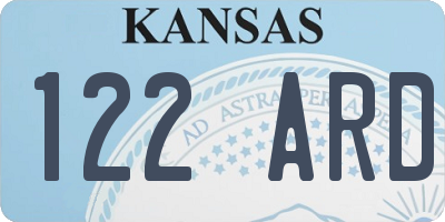 KS license plate 122ARD