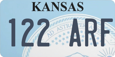 KS license plate 122ARF
