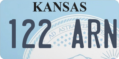 KS license plate 122ARN