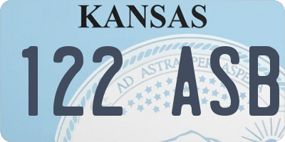 KS license plate 122ASB