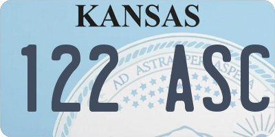 KS license plate 122ASC