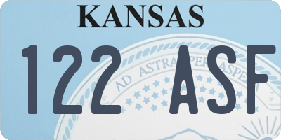 KS license plate 122ASF