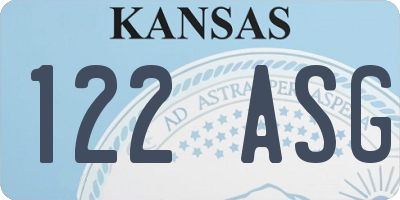 KS license plate 122ASG