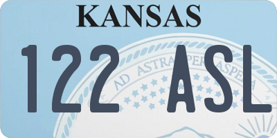 KS license plate 122ASL