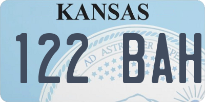 KS license plate 122BAH