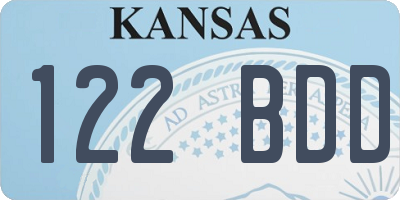 KS license plate 122BDD