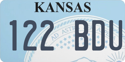 KS license plate 122BDU