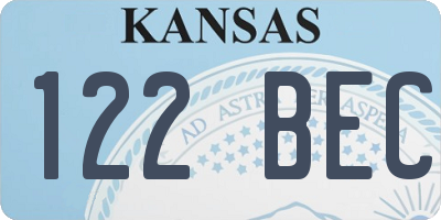 KS license plate 122BEC