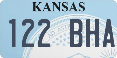 KS license plate 122BHA