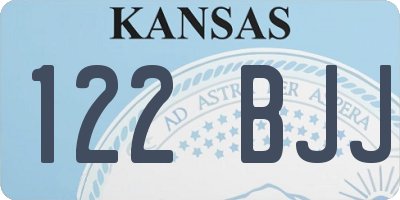 KS license plate 122BJJ