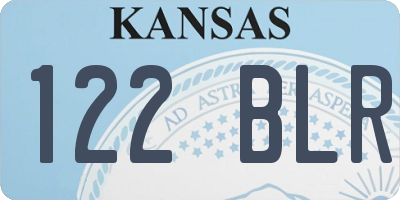 KS license plate 122BLR