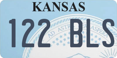 KS license plate 122BLS