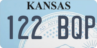 KS license plate 122BQP