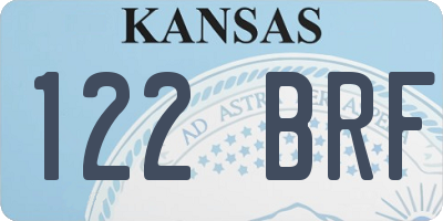 KS license plate 122BRF