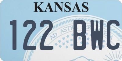 KS license plate 122BWC