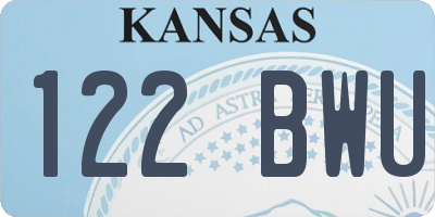 KS license plate 122BWU