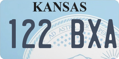 KS license plate 122BXA