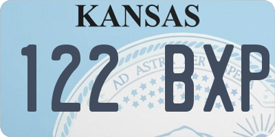 KS license plate 122BXP