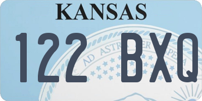 KS license plate 122BXQ