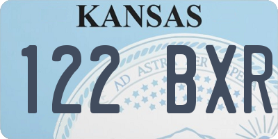 KS license plate 122BXR