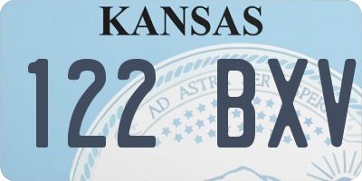KS license plate 122BXV