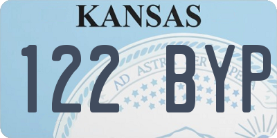 KS license plate 122BYP