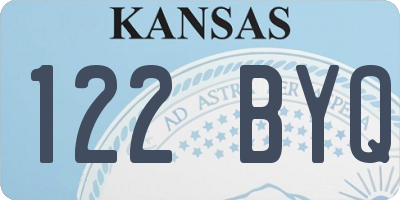 KS license plate 122BYQ
