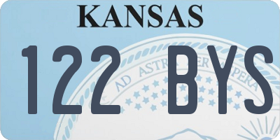 KS license plate 122BYS