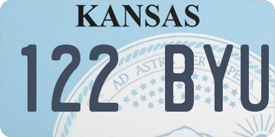 KS license plate 122BYU