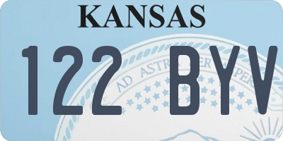 KS license plate 122BYV