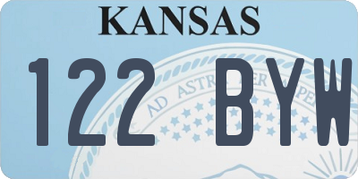 KS license plate 122BYW