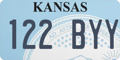 KS license plate 122BYY