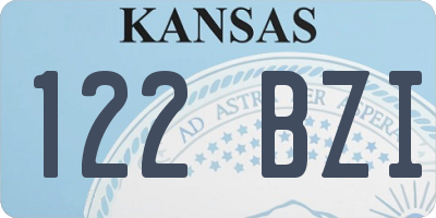 KS license plate 122BZI