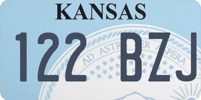 KS license plate 122BZJ