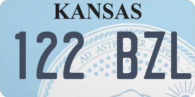KS license plate 122BZL