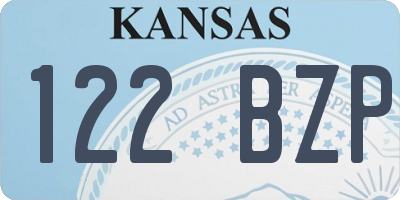 KS license plate 122BZP