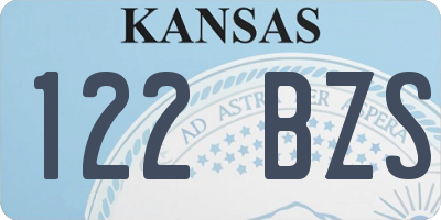 KS license plate 122BZS
