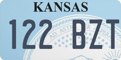 KS license plate 122BZT