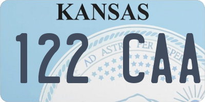 KS license plate 122CAA