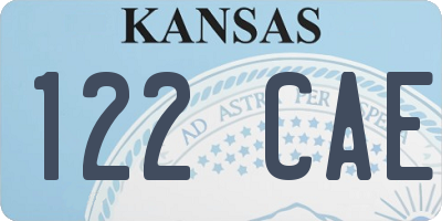 KS license plate 122CAE