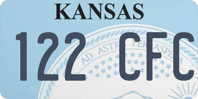 KS license plate 122CFC