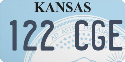 KS license plate 122CGE