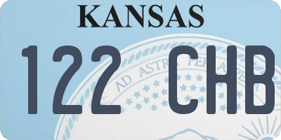 KS license plate 122CHB