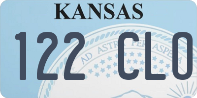 KS license plate 122CLO