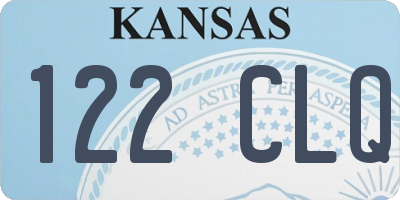 KS license plate 122CLQ