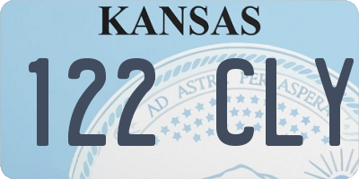 KS license plate 122CLY