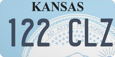 KS license plate 122CLZ