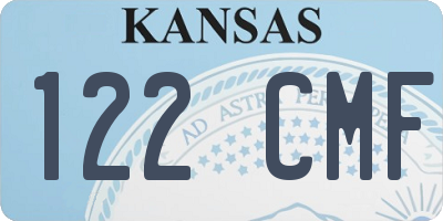 KS license plate 122CMF