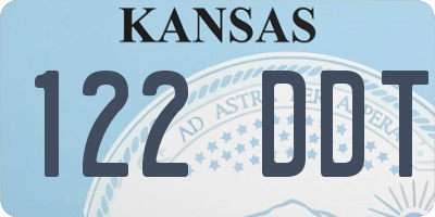 KS license plate 122DDT